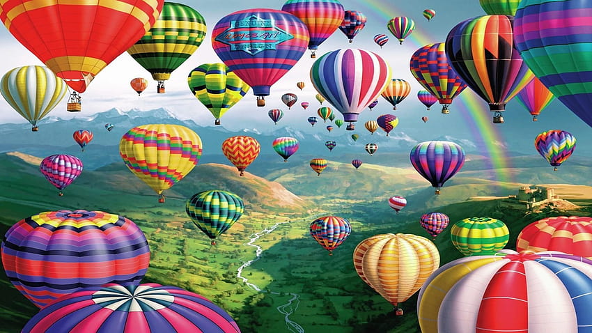 Colorful Hot Air Balloons, hot air balloon pc HD wallpaper