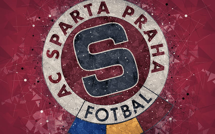 Download wallpapers SK Slavia Praha, 4k, logo, material design