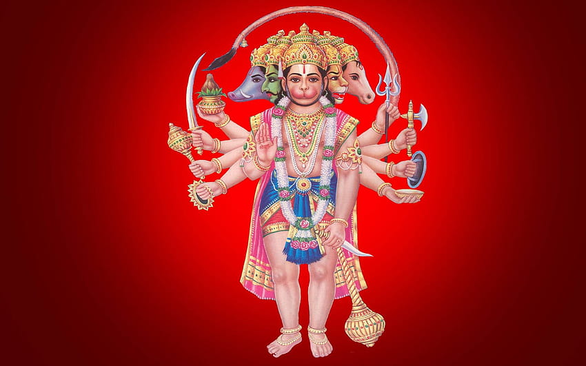 Panchmukhi Hanuman tamaño completo, hanuman ji 3d fondo de pantalla