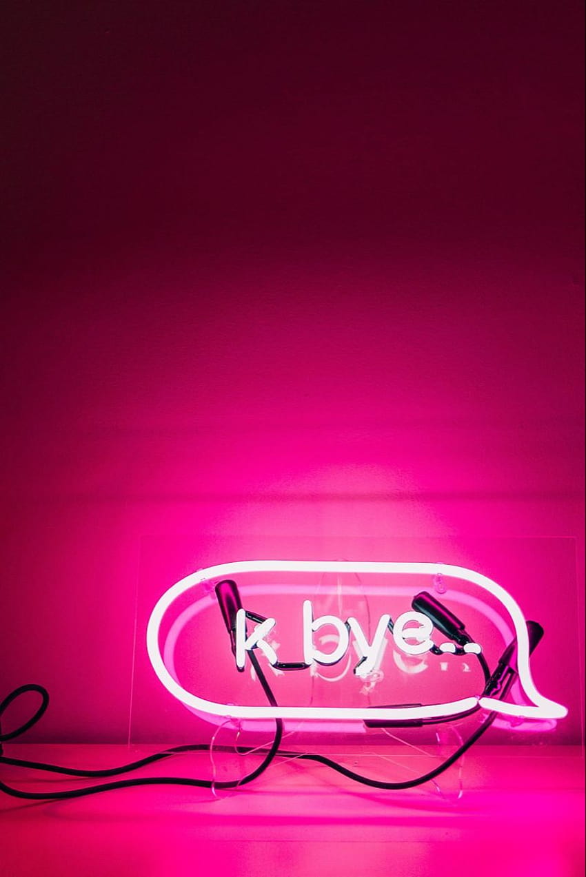 hot pink texting led light aesthetic, pink led HD phone wallpaper