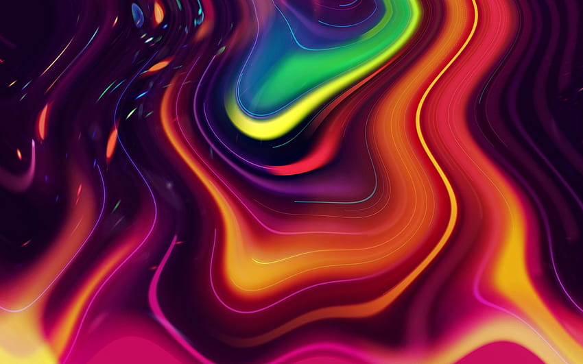 Kurva abstrak, pola warna-warni 2560x1600, jarum warna-warni abstrak Wallpaper HD