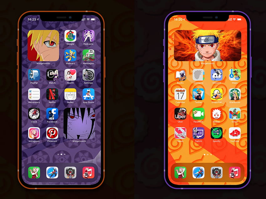 Iconos de aplicaciones de Naruto iOS 14 Iconos de aplicaciones de anime Aplicación de acrílico de anime fondo de pantalla