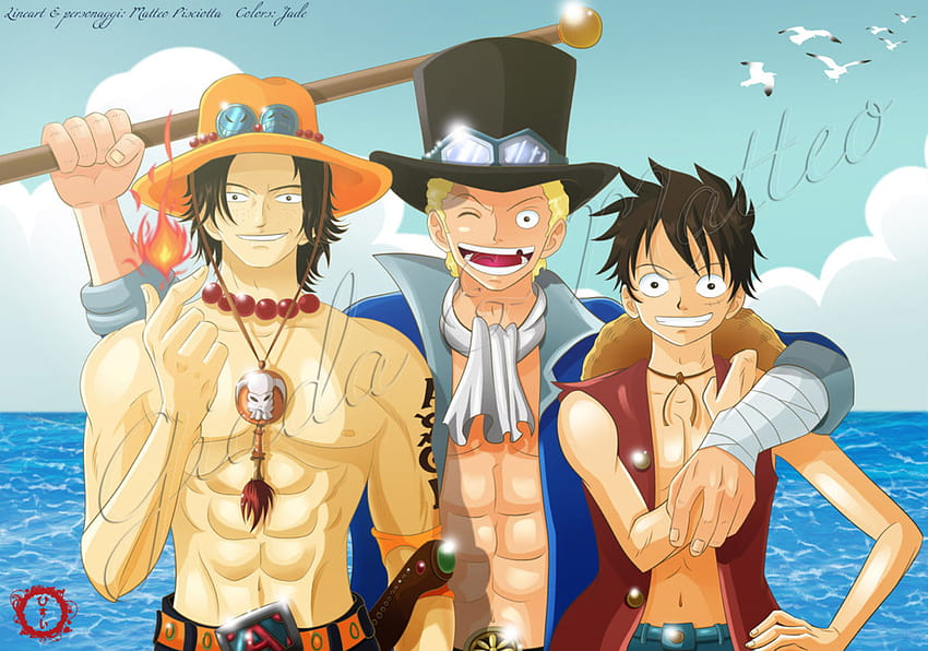 One Piece Luffy Ace And Sabo and backgrounds, ace sabo luffy HD ...