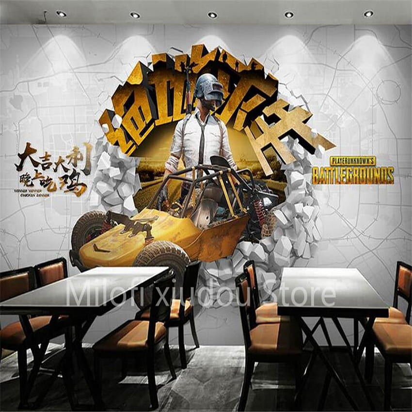 Milofi Kustom 3D Mural Poster E Sports Hall Hotel Internet Cafe Jangkar Permainan Latar Belakang Dinding Dekorasi Lukisan wallpaper ponsel HD
