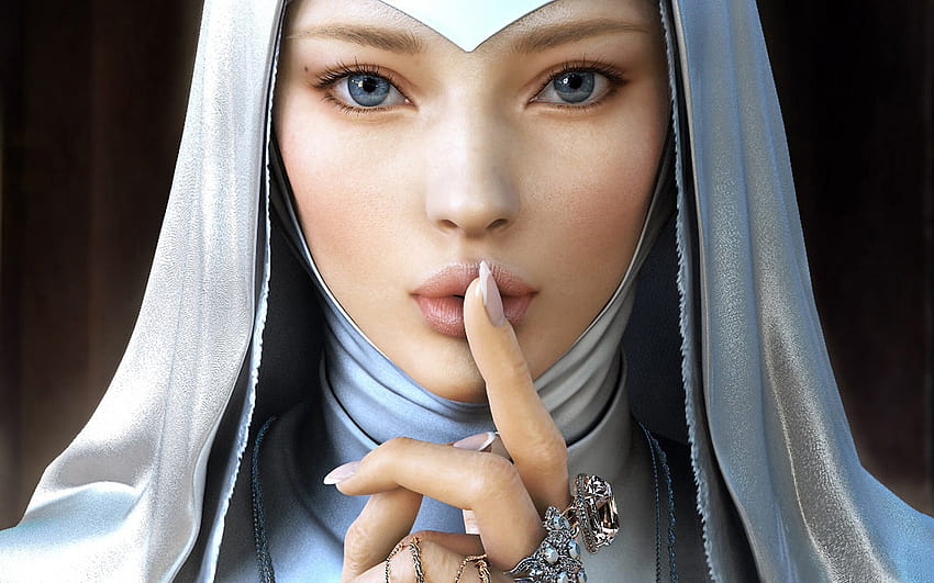 yujin Kim jin777 nun religion catholic fantasy art women babes face [1920x1200] for your , Mobile & Tablet, the nun HD wallpaper