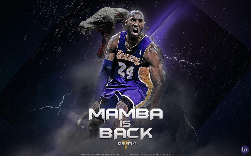 Mamba is back コービー・ブライアント、コービー・ブライアント・ザ・ブラック・マンバ 高画質の壁紙