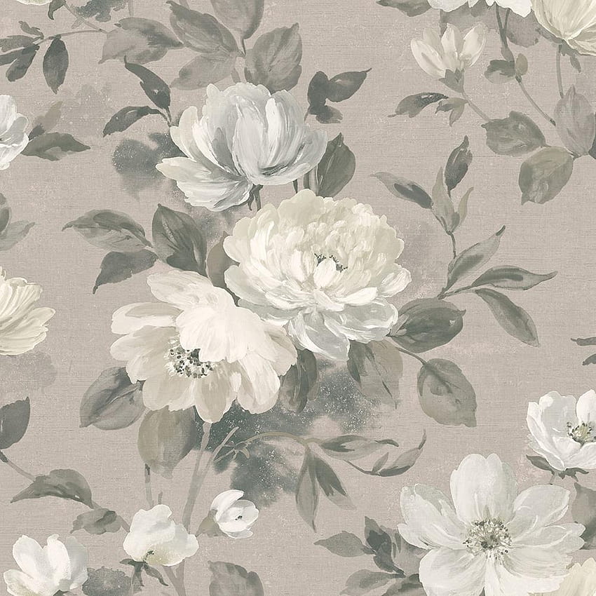 Wall Vision Peony Light Grey Floral Light Grey Contoh, white vision wallpaper ponsel HD