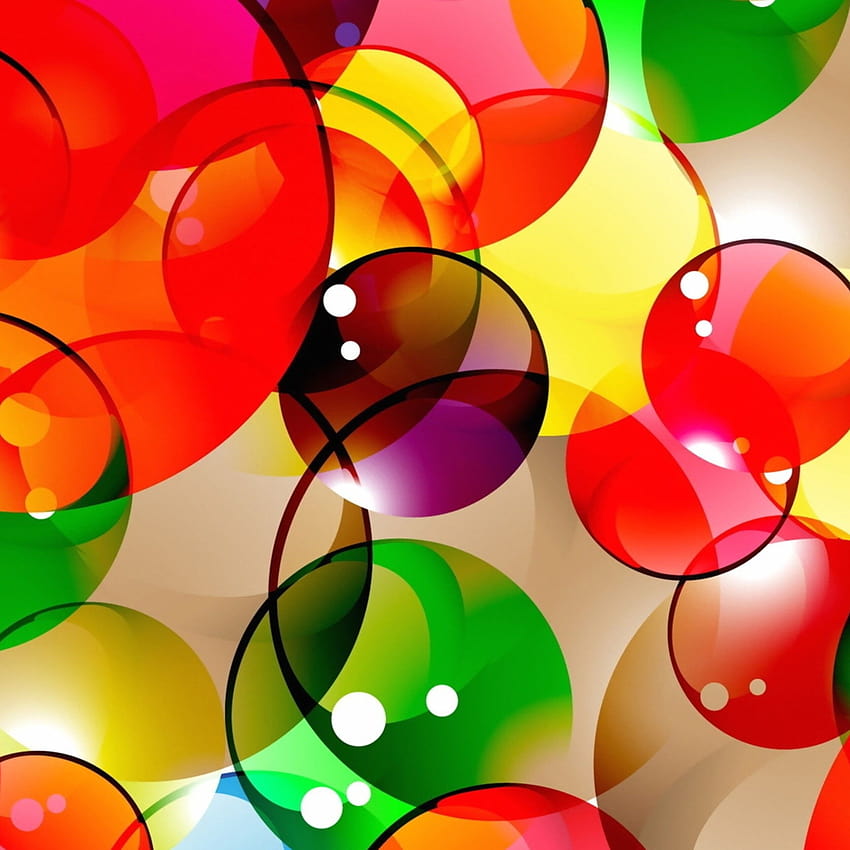 Burbujas de colores 3D, círculo de burbujas naranja fondo de pantalla del teléfono