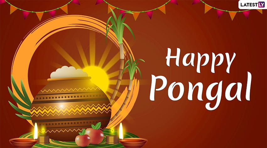 Честит Понгал 2020 Пожелания: стикери WhatsApp, Thai Pongal GIF, Facebook поздрави, цитати, SMS и съобщения за празнуване на този фестивал на Тамил Наду, честит Понгал 2021 HD тапет