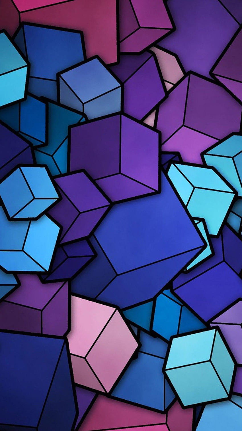 1440x2560 Abstract Cubes Blue Purple Galaxy S6, LG, lg g4 phone HD phone wallpaper