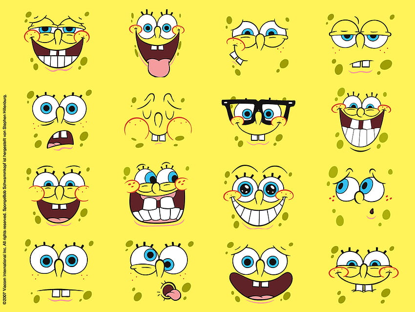 Bob Esponja Calça Quadrada, rosto de Bob Esponja papel de parede HD