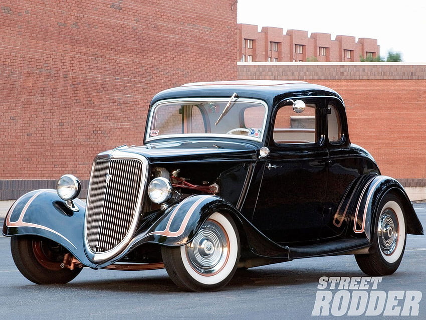 1934 Ford Coupe 5 Window five window Hotrod Street Rod Hot Rod Old School Black USA 1600x1200, street hot rod 1934 ford coupe HD wallpaper