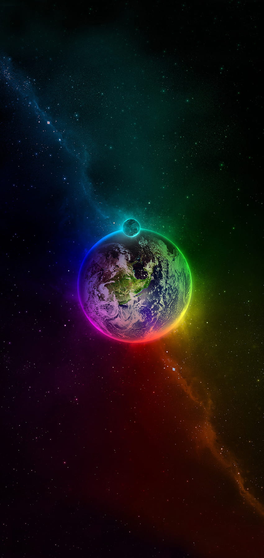 Colorful Earth, neon earth HD phone wallpaper
