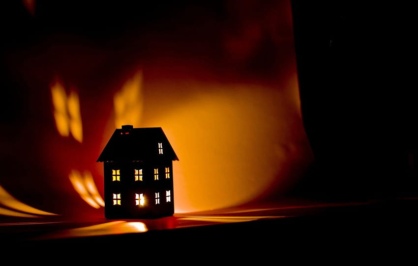light, house, reflection, candle, shadows, house , section разное HD wallpaper