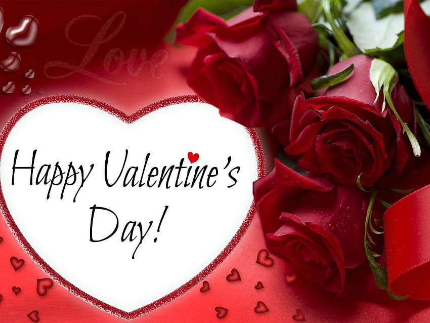 Happy Valentines Day Love Card Red Roses and Heart : 13, heart is happy ...
