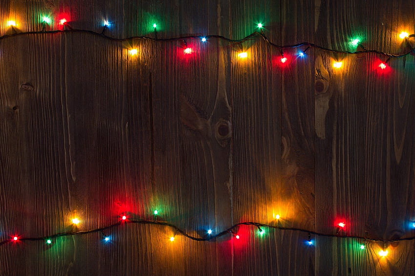 Holiday Christmas Christmas Lights, lampu natal dari kayu Wallpaper HD