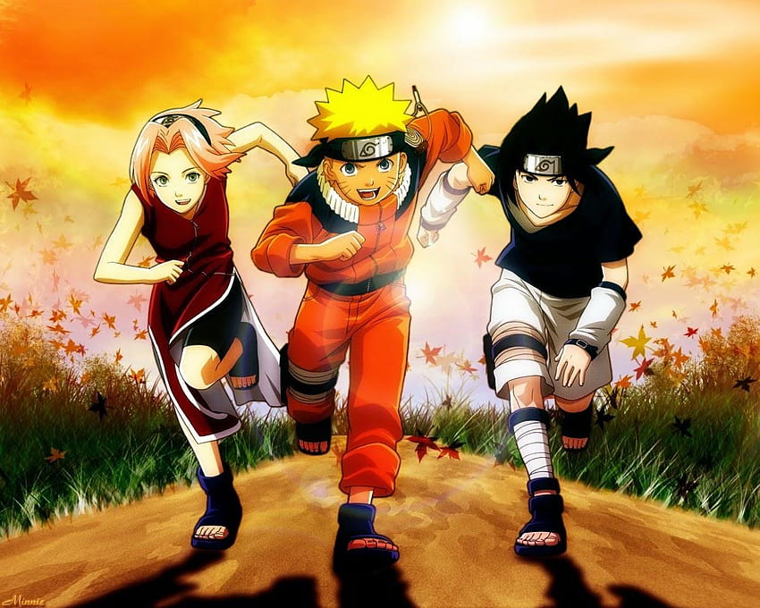Naruto Sasuke Sakura, anime naruto run HD wallpaper