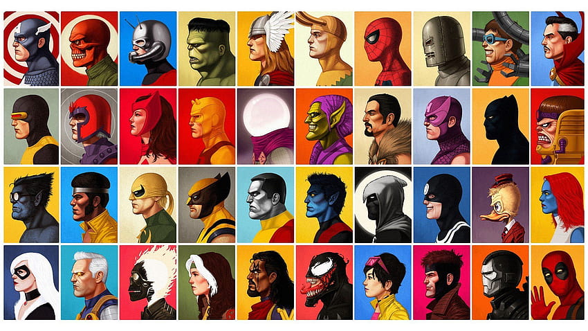 Magneto, Wolverine, Luke Cage, Marvel Comics, Hulk, Deadpool, Iron Man, Artwork, Green Goblin, Capitán América / y Mobile & fondo de pantalla