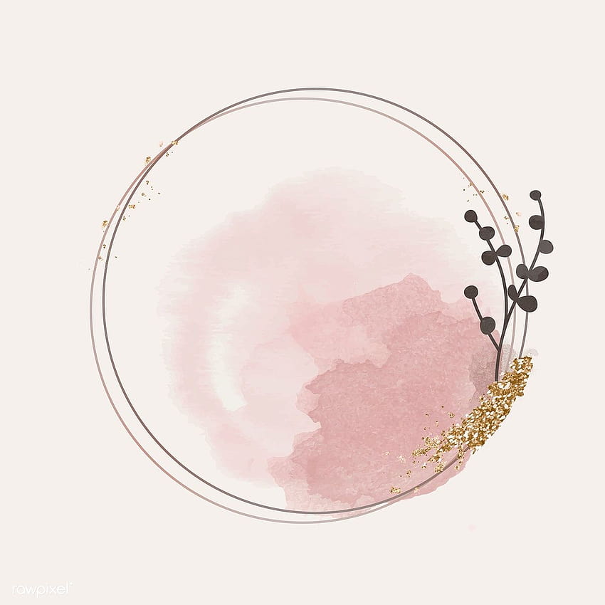 Glittery round floral frame vector, round frame HD phone wallpaper