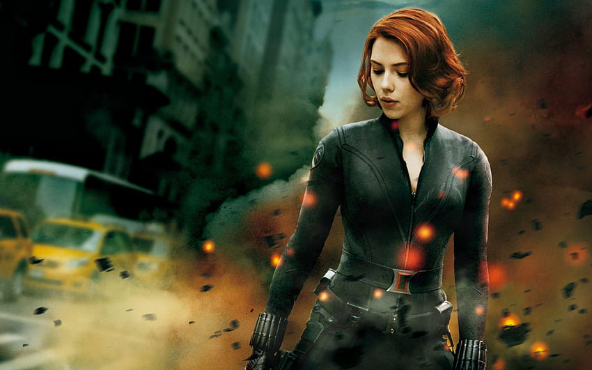 Scarlett Johansson come vedova nera in Avengers, Scarlett Johansson avangers Sfondo HD