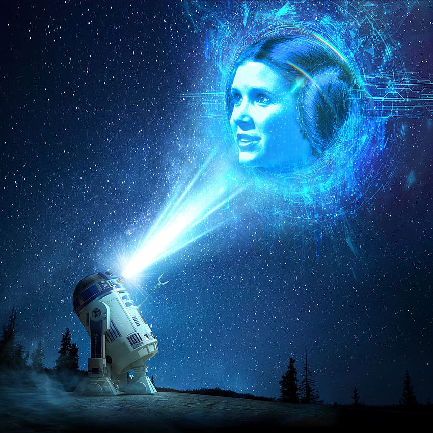 ผู้หญิง Leia Organa R2 D2 Carrie Fisher นิยายวิทยาศาสตร์ ศิลปะดิจิตอล ดาว Star Wars / and Mobile Backgrounds วอลล์เปเปอร์โทรศัพท์ HD