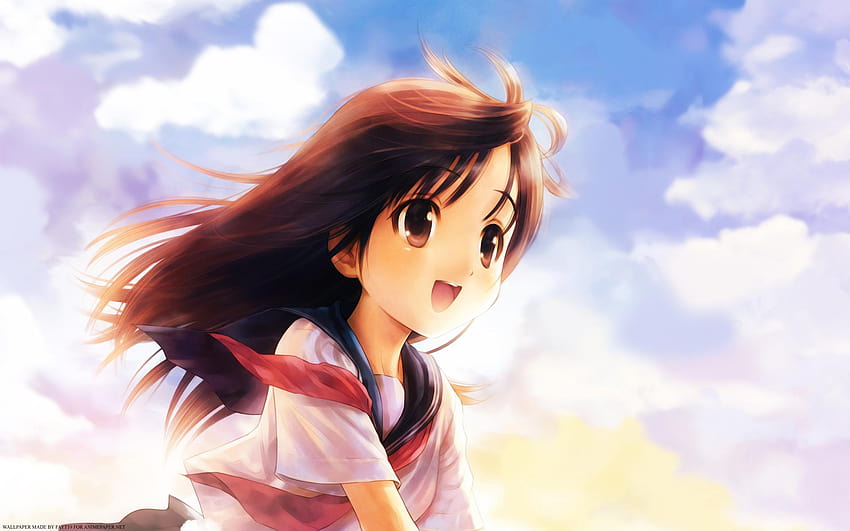 mundurki szkolne, Narcyz, dziewczyny z anime ::, śliczna uczennica z anime Tapeta HD