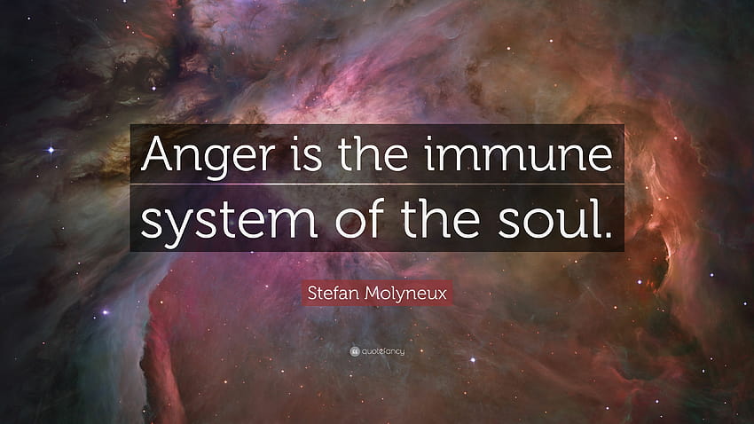 Cita de Stefan Molyneux: “La ira es el sistema inmunológico del alma”. fondo de pantalla