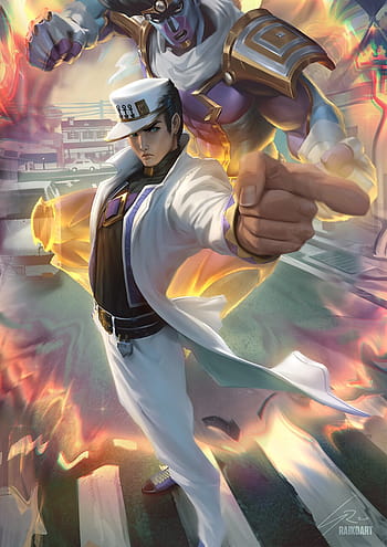 Zack Chua - Jotaro Kujo & Star Platinum - Low Polygon Wallpaper