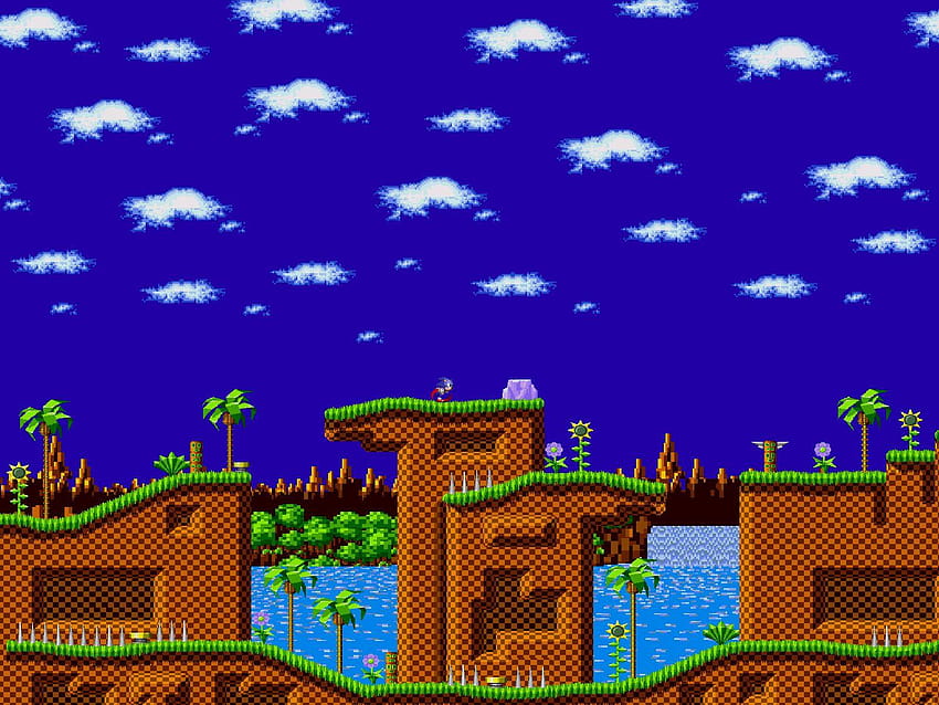 sonic green hills, green hill zone HD wallpaper