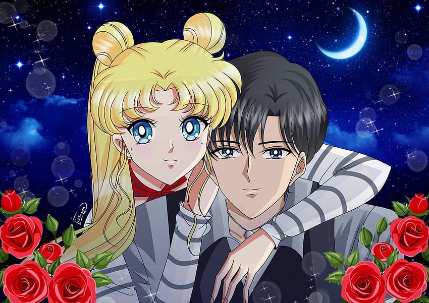 Serena y Darien par Selitte, Sailor Moon Darien Fond d'écran HD