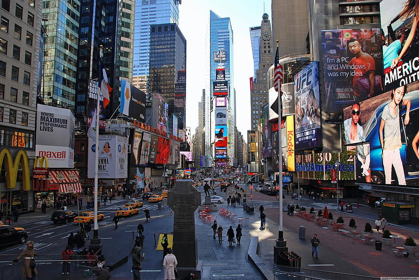 New York Times Square business street, my street HD wallpaper