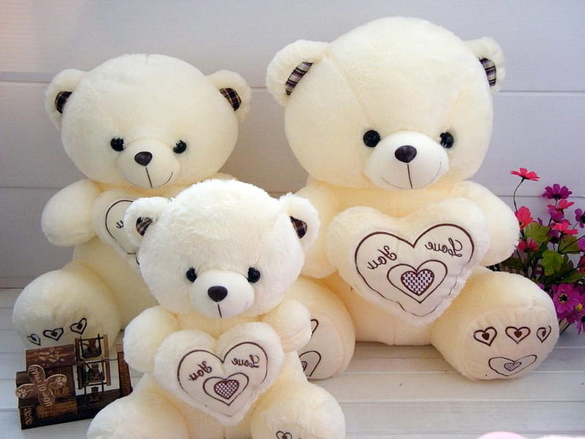 Teddy Bear of Love, boneka beruang merah muda yang lucu untuk Wallpaper HD