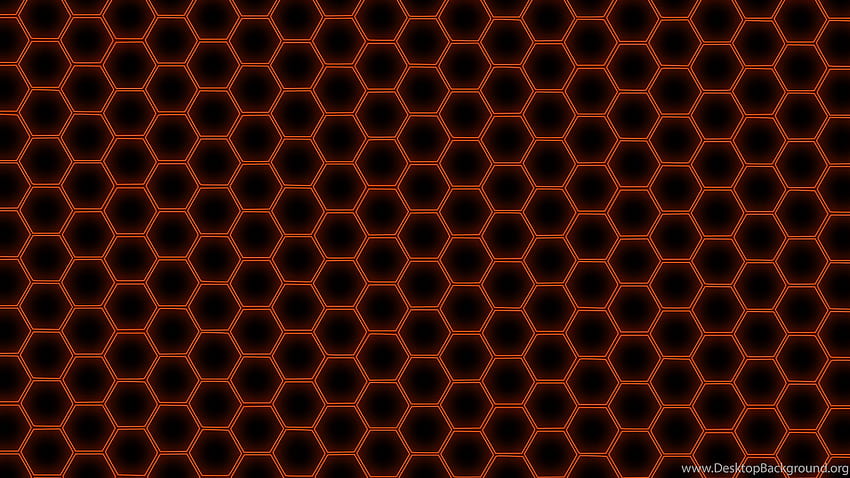 Hex Grid Orange Dengan Metatalitas Pada Latar Belakang DeviantArt Wallpaper HD