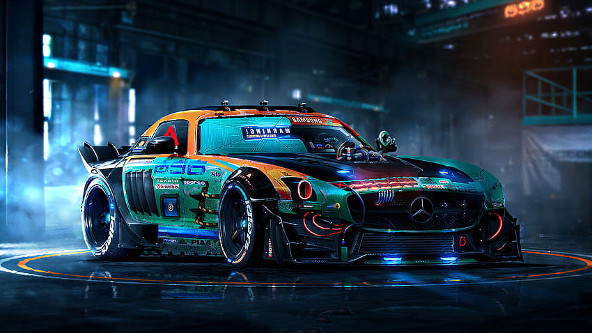 Amazing Mercedes Colorful Customize Car, colorful car HD wallpaper