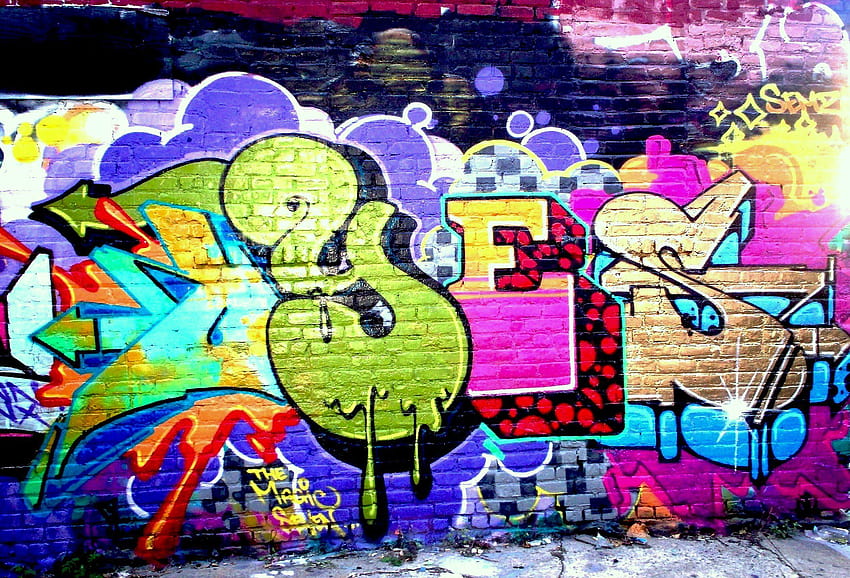 Graffiti Wall Backgrounds, drippy words HD wallpaper