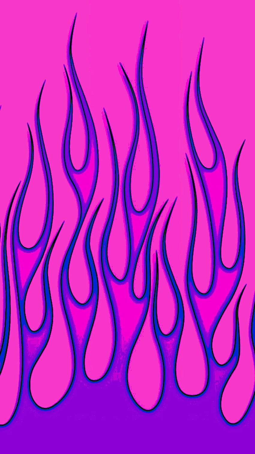 Rosa, lila, Flamme, lila retro trippy HD-Handy-Hintergrundbild