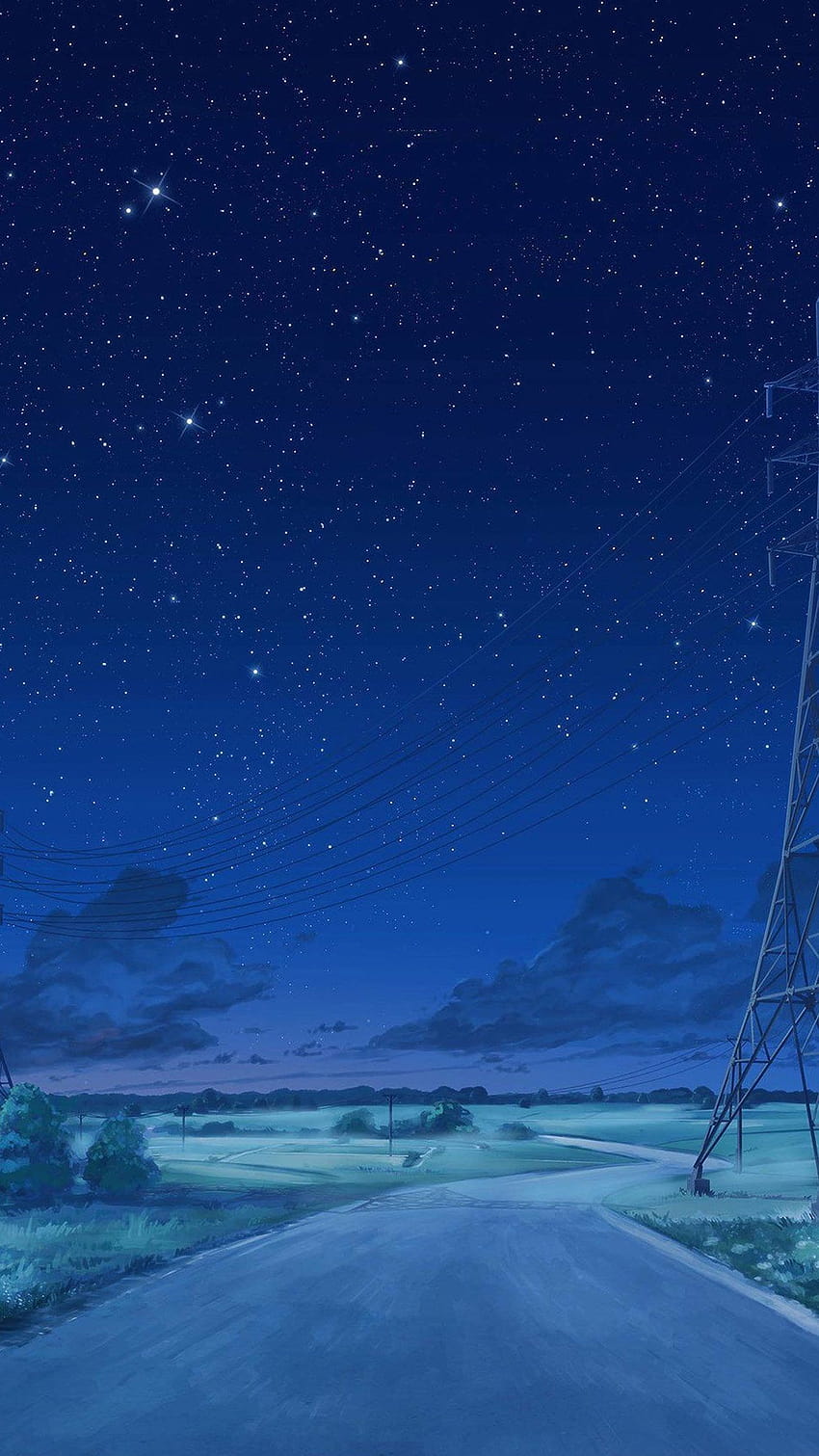 Anime Night Sky Posted By Cute Night Sky Anime Hd Phone Wallpaper