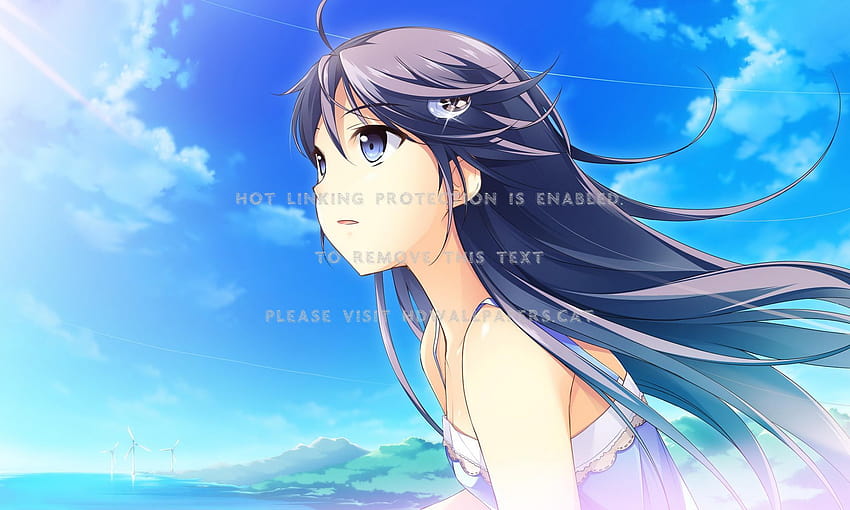 anime girl on sunny day breeze summer blue HD wallpaper
