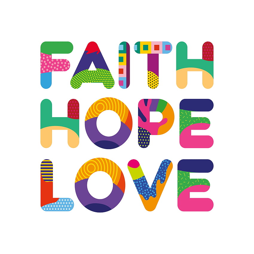 ซื้อ Faith Hope Love ข้อความสีสันสดใส วอลล์เปเปอร์โทรศัพท์ HD