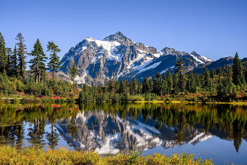 USA Lake, Mount Shuksan, Cascade Range 5120x3413 HD 월페이퍼