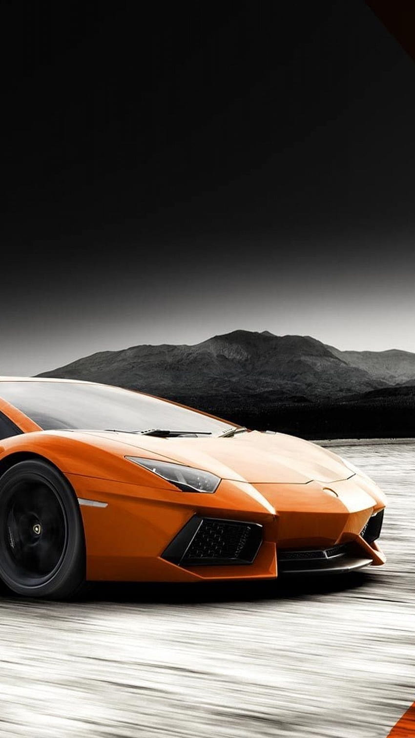Lamborghini Aventador Orange Grey Desert Android, lamborghini android HD phone wallpaper