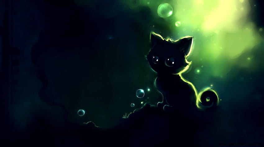 kawaii anime, anime kitten HD wallpaper