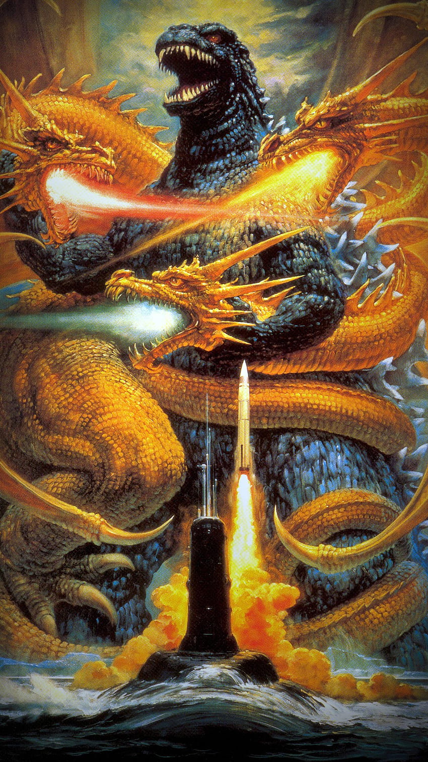Godzilla contro King Ghidorah, godzilla nucleare Sfondo del telefono HD