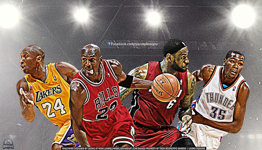 Kobe dan Michael Jordan Vs Lebron James dan Kevin Durant NBA 15, kobe vs jordan Wallpaper HD