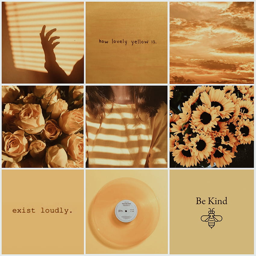 Aesthetic Mood Board// Yellow, brown and yellow aesthetic HD phone wallpaper
