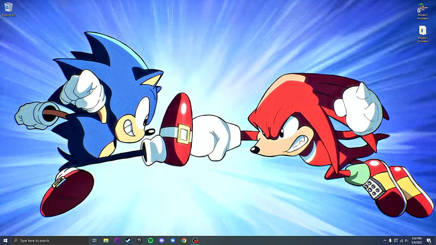 Engine backgrounds I made of the Sonic vs Knuckles scene from the Sonic Origins trailer. I can't wait to see all the new story mode cutscenes... The art style looks amazing! : HD wallpaper