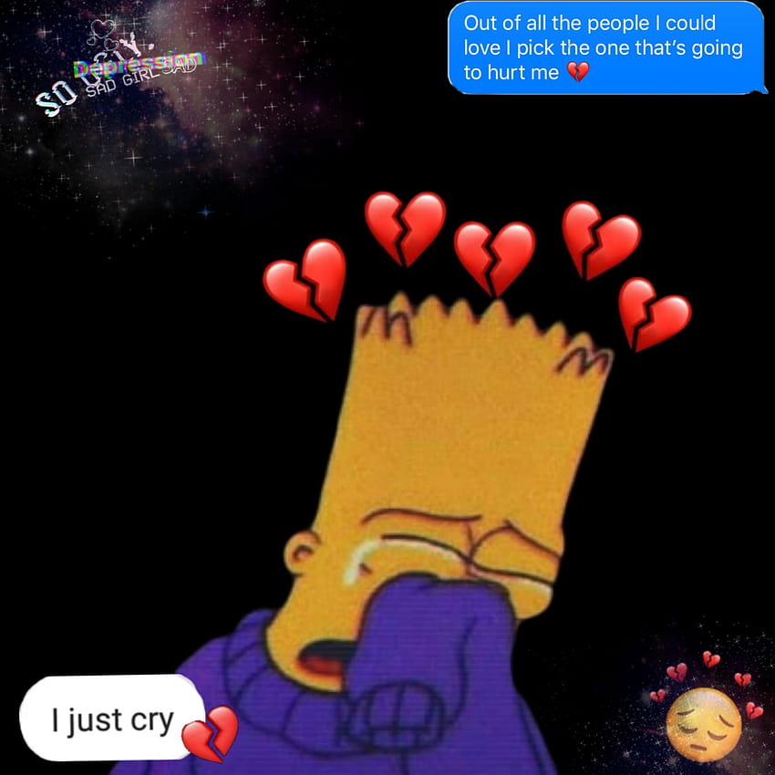 como desenhar o Bart Simpsons triste e apaixonado 