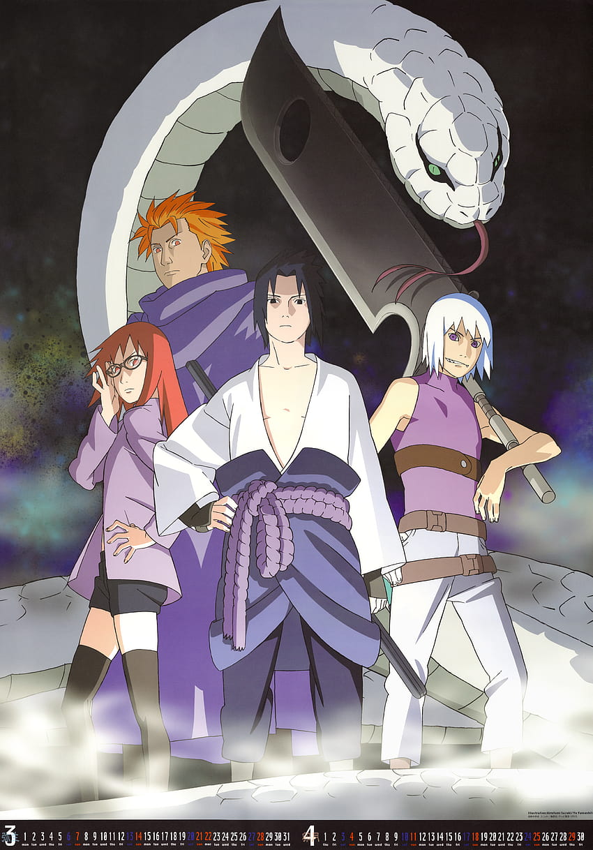 Sasuke, Karin, Suigetsu, Jugo, Jugo Naruto Sfondo del telefono HD