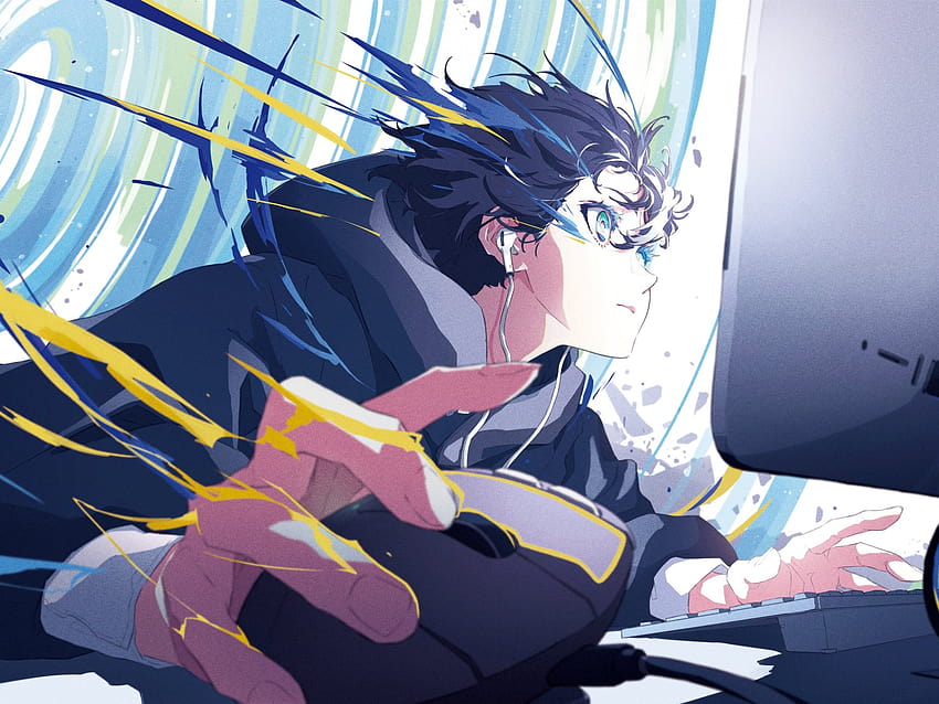 2048x1536 Anime Boy, Gaming, Jacket, Keyboard Warrior, Monitor para Ainol Novo 9 Spark, boys anime gamer fondo de pantalla