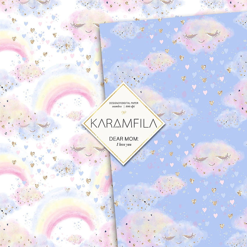 Candy Cotton Digital Paper Baby Unicorn Paper Mothers Day, cotton mother HD phone wallpaper